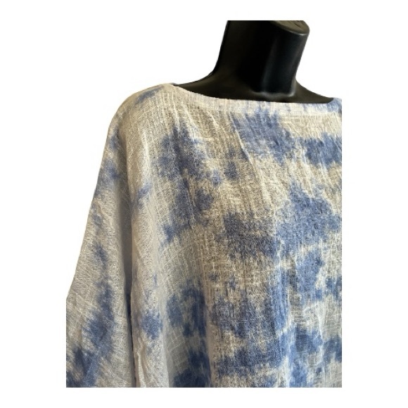 NWT J ill Blue and White Women's Poncho One Size. - Picture 5 of 12